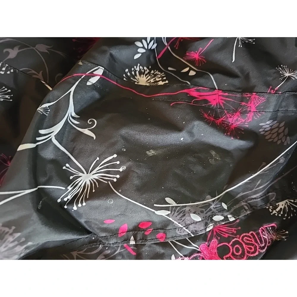 Zero Xposur‎ Girls Black Pink & White Dandelion Snow Bibs Ski Pants S 7/8